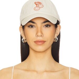 Junk Food Clothing Cream Cap with Orange Embroidery